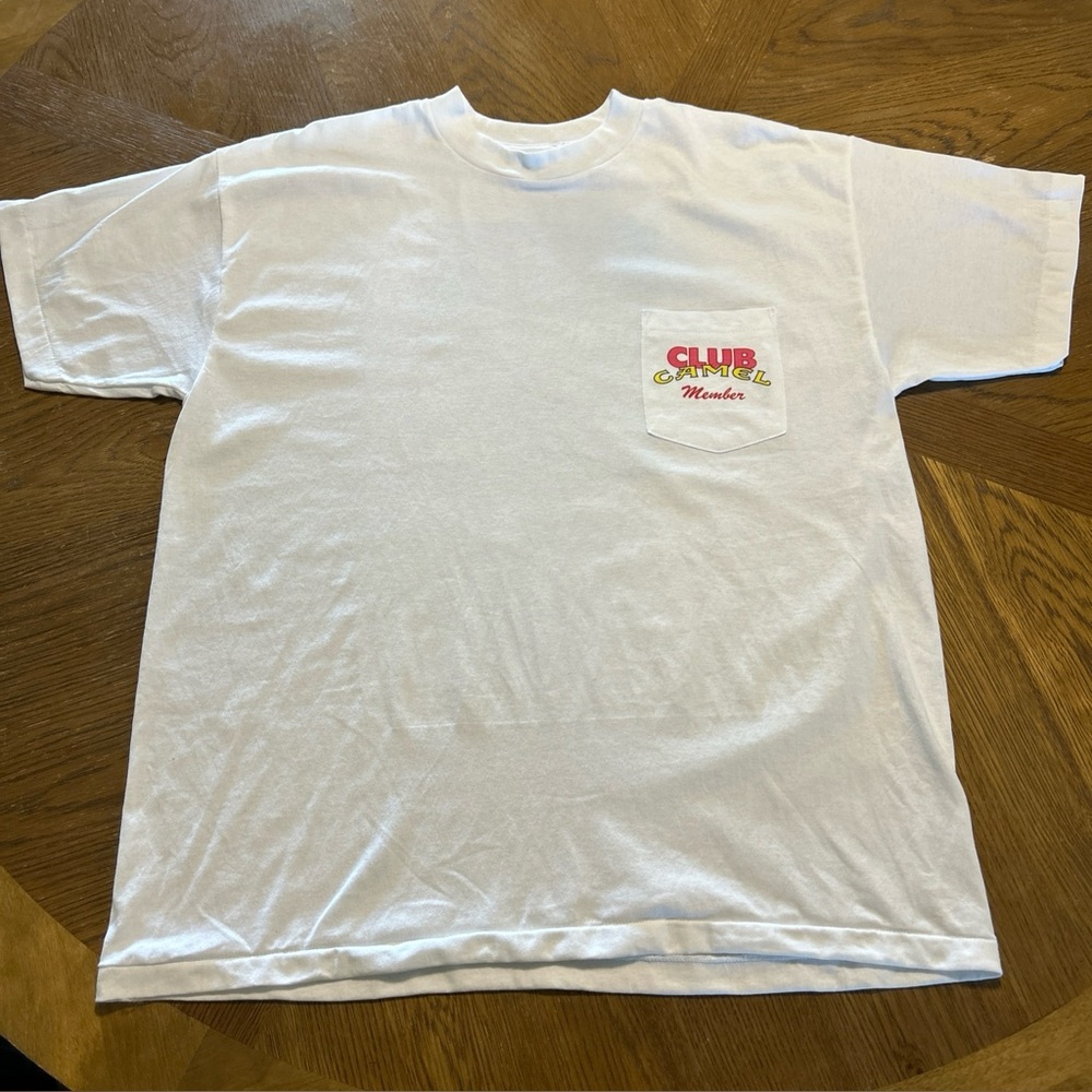 Vintage 1991 Club Member Joe Camel Wish You Were Here XL Pocket T Shirt